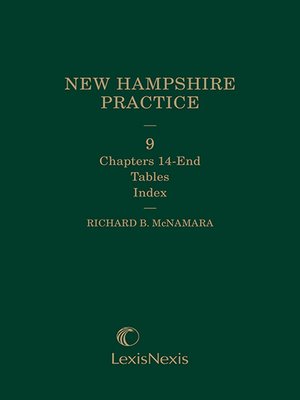cover image of New Hampshire Practice: Personal Injury: Tort and Insurance Practice